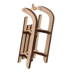 Kersthanger Houten Slee | Bruin | 10 Cm