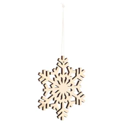 Kersthanger Houten Sneeuwvlok | Wit | 12 Cm