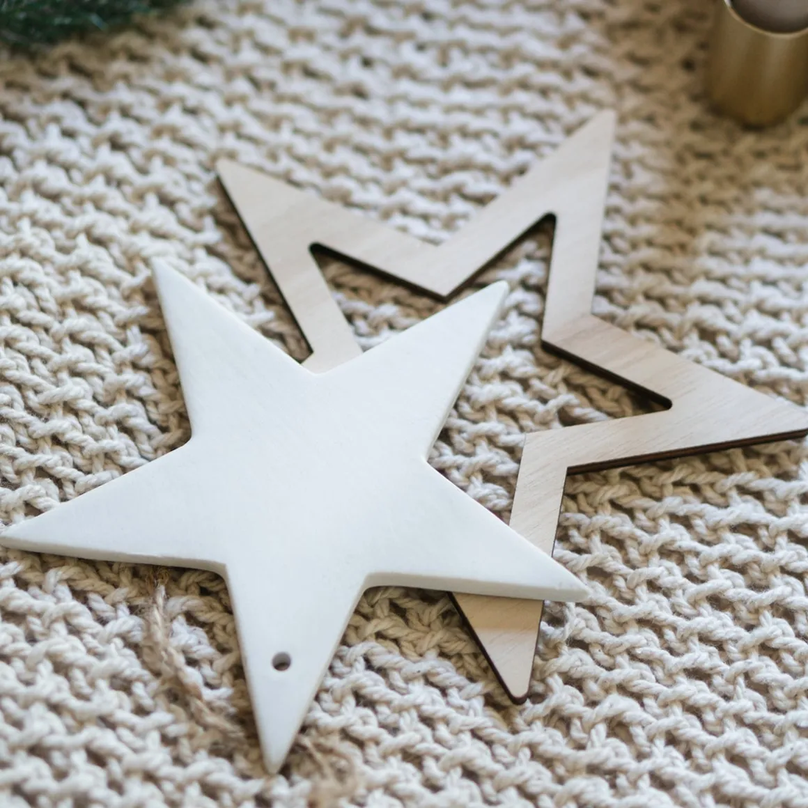 Kersthanger Houten Ster | Bruin | 15 Cm