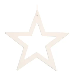 Kersthanger Houten Ster | Wit | 15 Cm