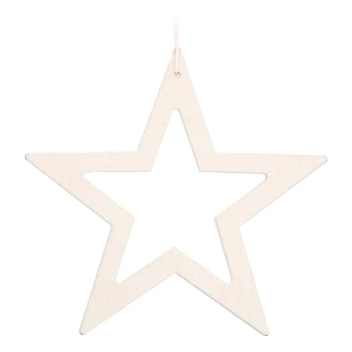 Kersthanger Houten Ster | Wit | 15 Cm