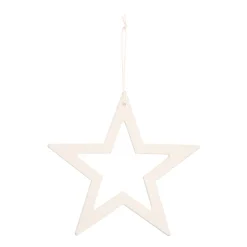 Kersthanger Houten Ster | Wit | 15 Cm