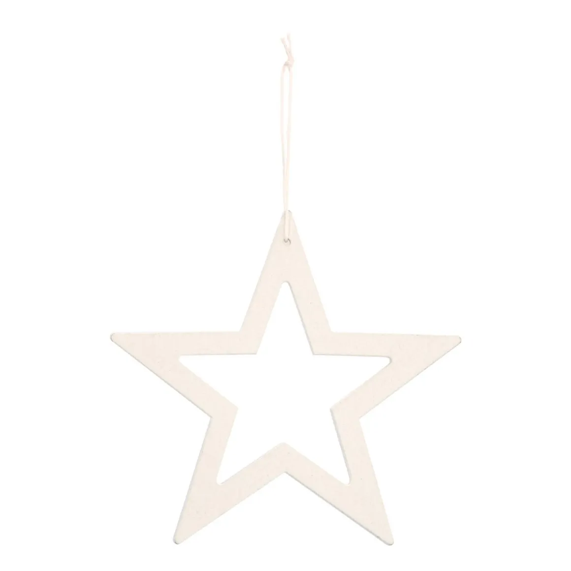 Kersthanger Houten Ster | Wit | 15 Cm