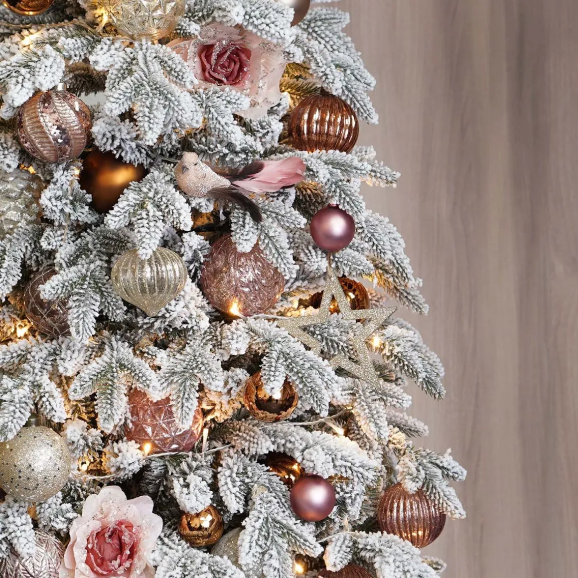 Kersthanger Houten Ster | Champagne | 15 Cm