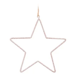 Kersthanger Metalen Ster Met Kraaltjes | Roze | 14cm