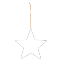 Kersthanger Metalen Ster Met Kraaltjes | Zilver | 14cm