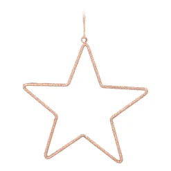 Kersthanger Metalen Ster Met Kraaltjes | Koper | 14cm