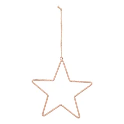 Kersthanger Metalen Ster Met Kraaltjes | Koper | 14cm