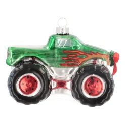 Kersthanger Monstertruck | Glas | Rood | 11cm