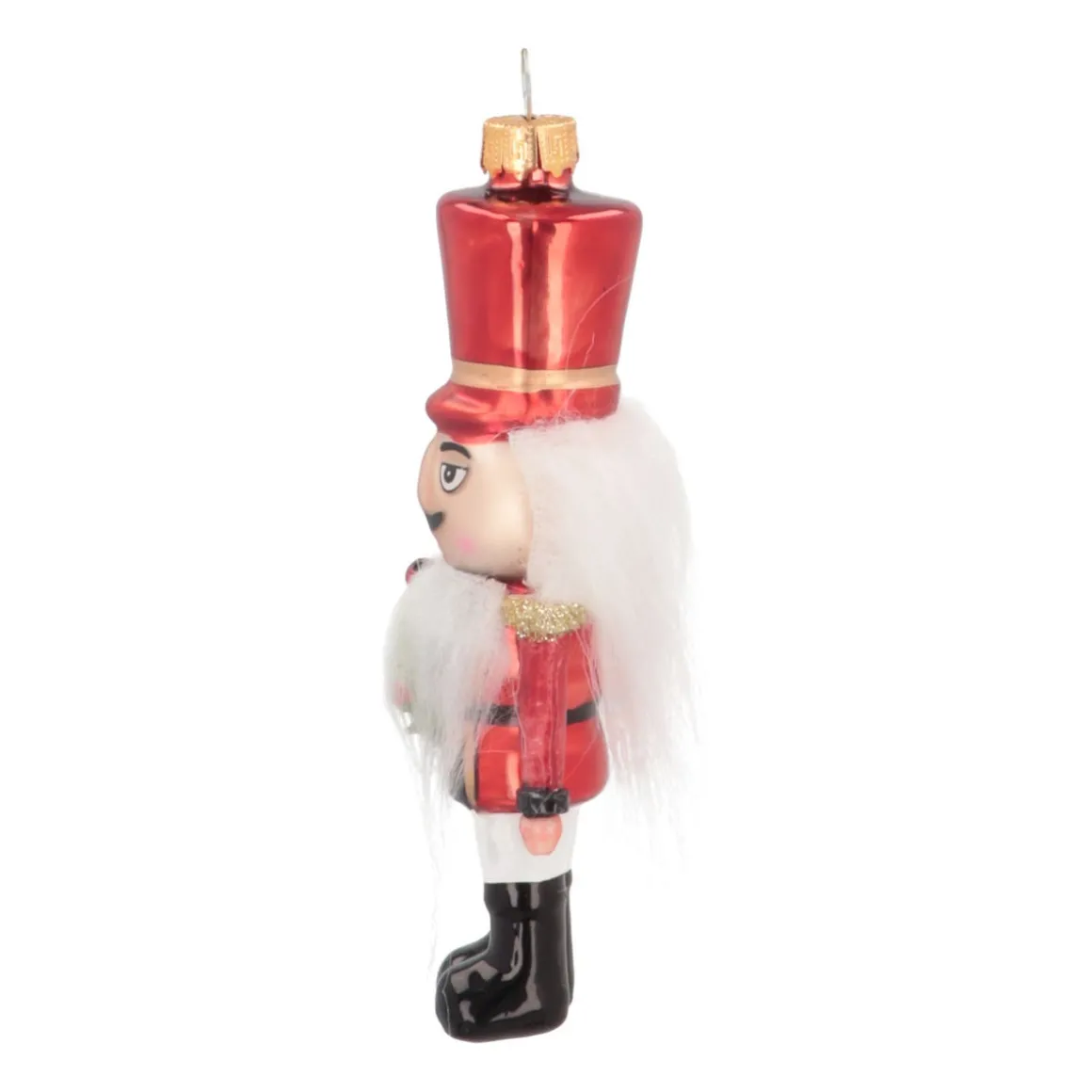 Kersthanger Notenkraker | Glas | Rood | 13cm