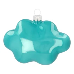 Kersthanger Pop-art Wolk Met Text Cool! | Glas | Blauw-roze | 11cm