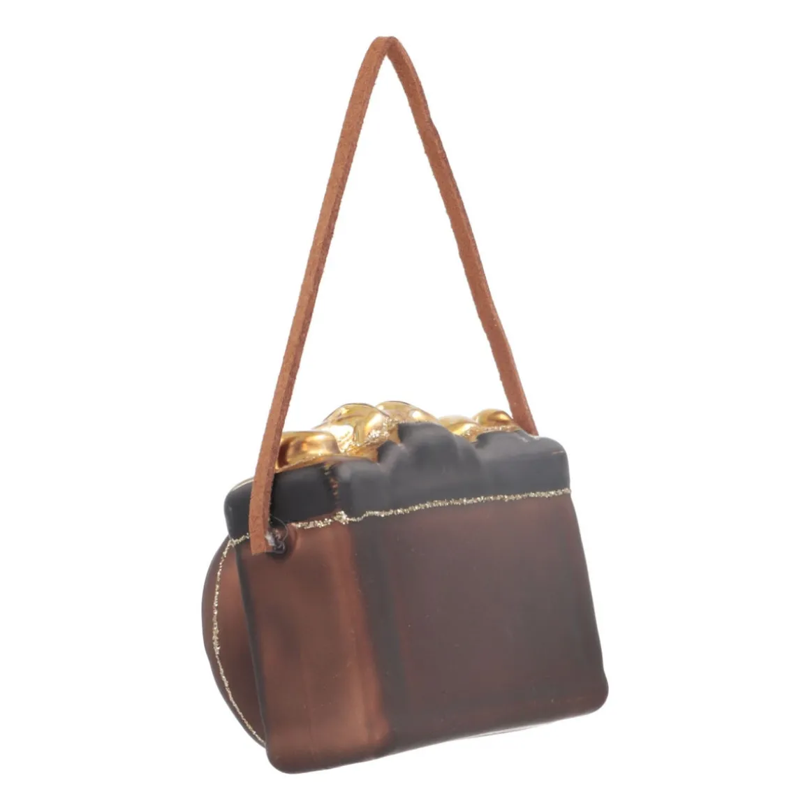 Kersthanger Retro Camera | Glas | Goud-zwart | 8cm