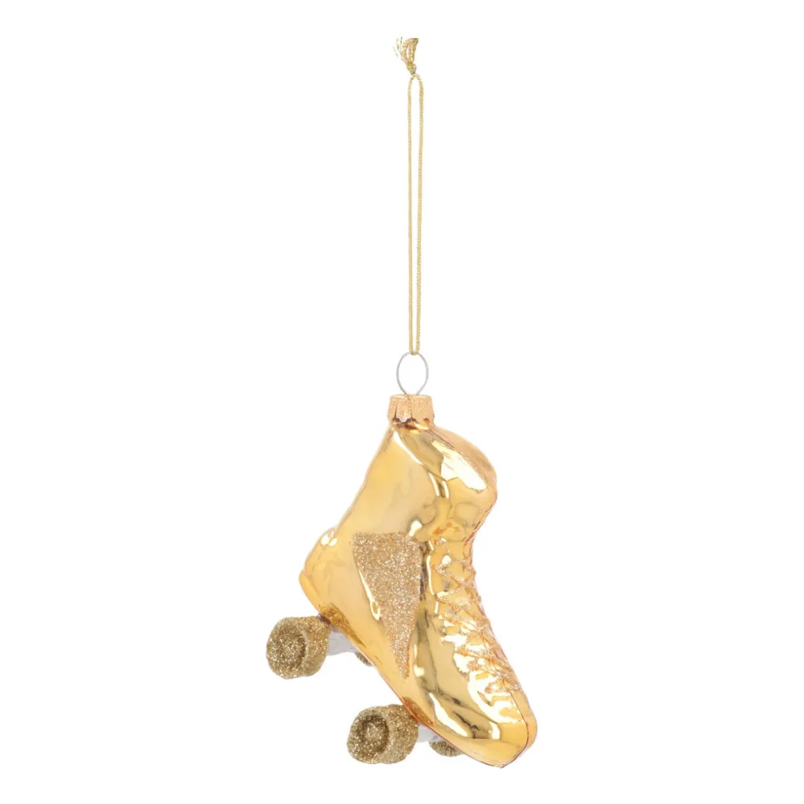 Kersthanger Rolschaats | Glas | Goud | 8cm