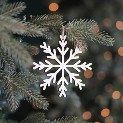 Kersthanger Sneeuwvlok | Hout | 12 Cm