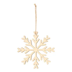 Kersthanger Sneeuwvlok | Hout | 12 Cm