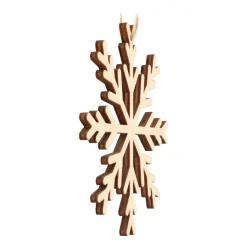 Kersthanger Sneeuwvlok | Hout | 12 Cm