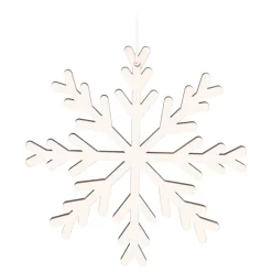 Kersthanger Sneeuwvlok | Hout | Wit | 12 Cm