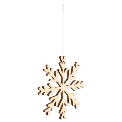 Kersthanger Sneeuwvlok | Hout | Wit | 12 Cm