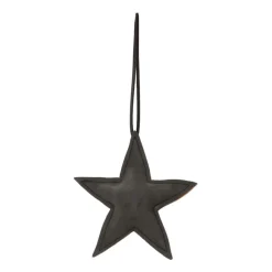 Kersthanger Ster | Zwart | 12 Cm | Kunstleer