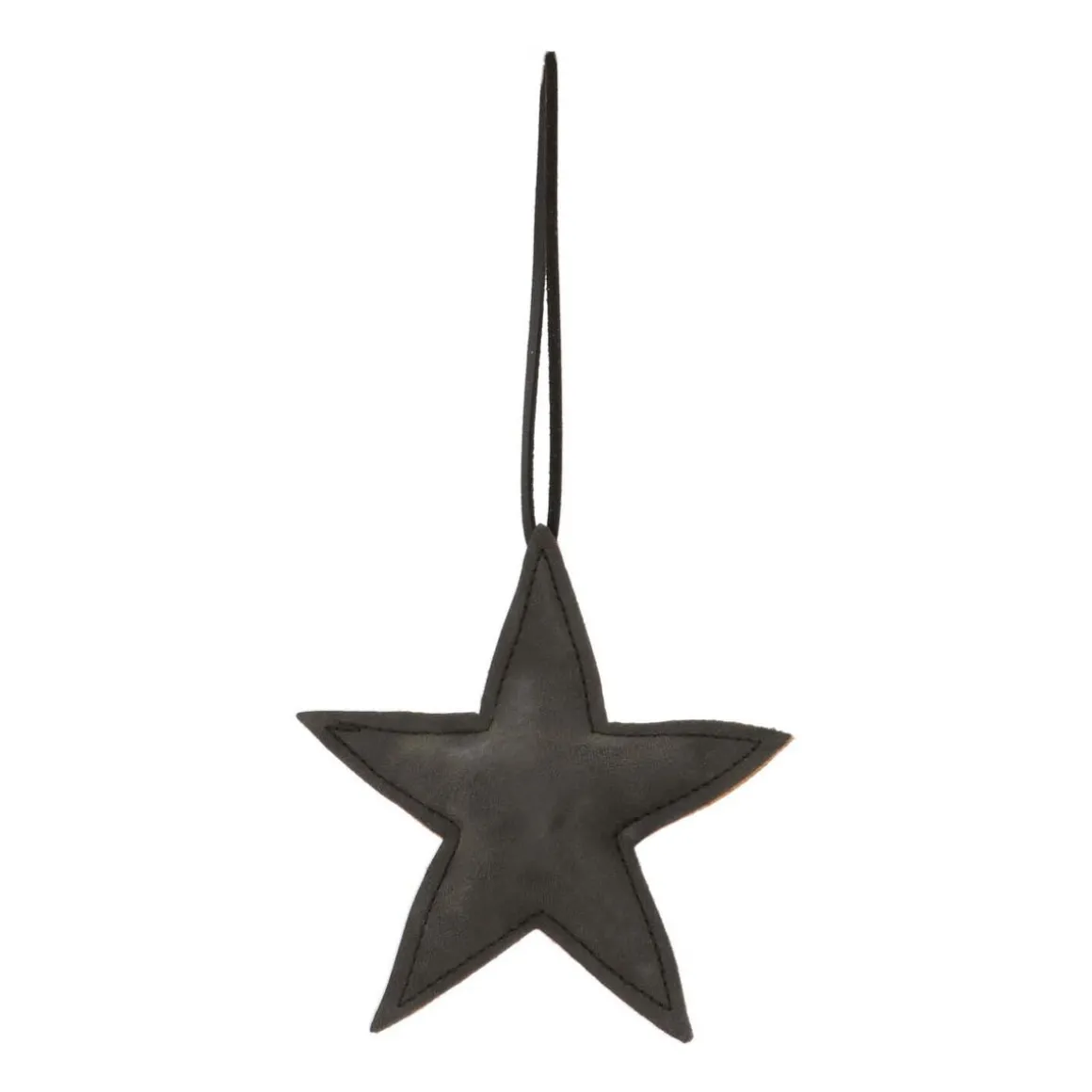 Kersthanger Ster | Zwart | 12 Cm | Kunstleer