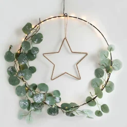 Kersthanger Ster Met Kraaltjes | 24 Cm | Champagne