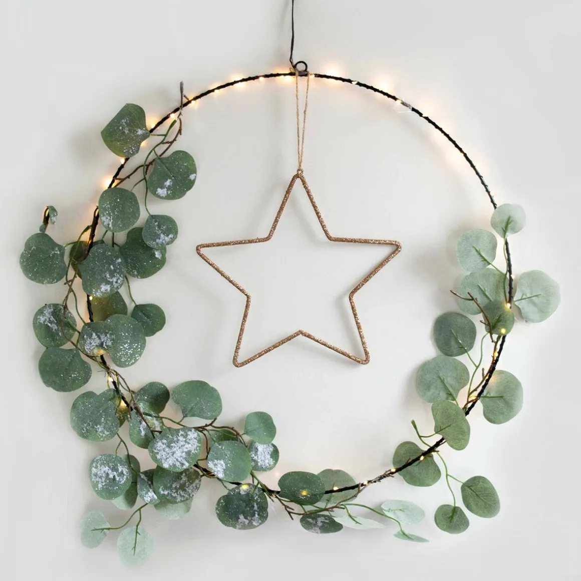 Kersthanger Ster Met Kraaltjes | 24 Cm | Champagne