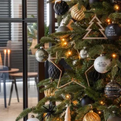 Kersthanger Ster Met Kraaltjes | 24 Cm | Champagne