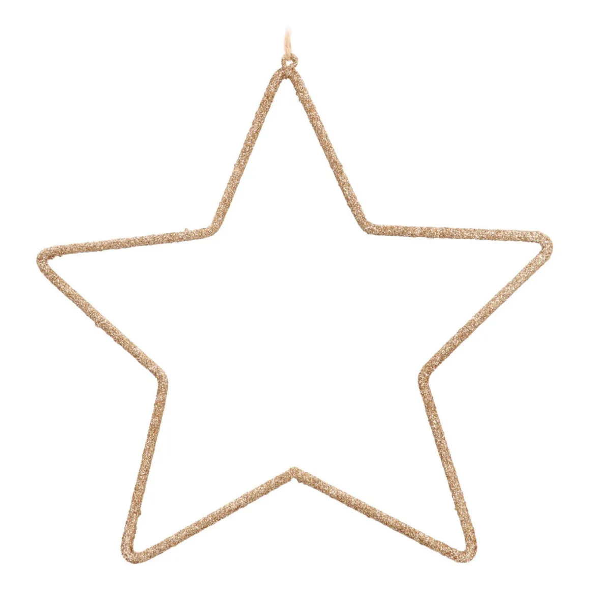 Kersthanger Ster Met Kraaltjes | 24 Cm | Champagne