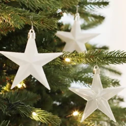 Kersthangers Sterren 12 St | Wit Mix | 10 Cm