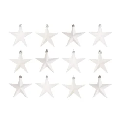 Kersthangers Sterren 12 St | Wit Mix | 10 Cm