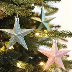 Kersthangers Sterren 12 St | 'Romantic Pastel' Mix | 10 Cm