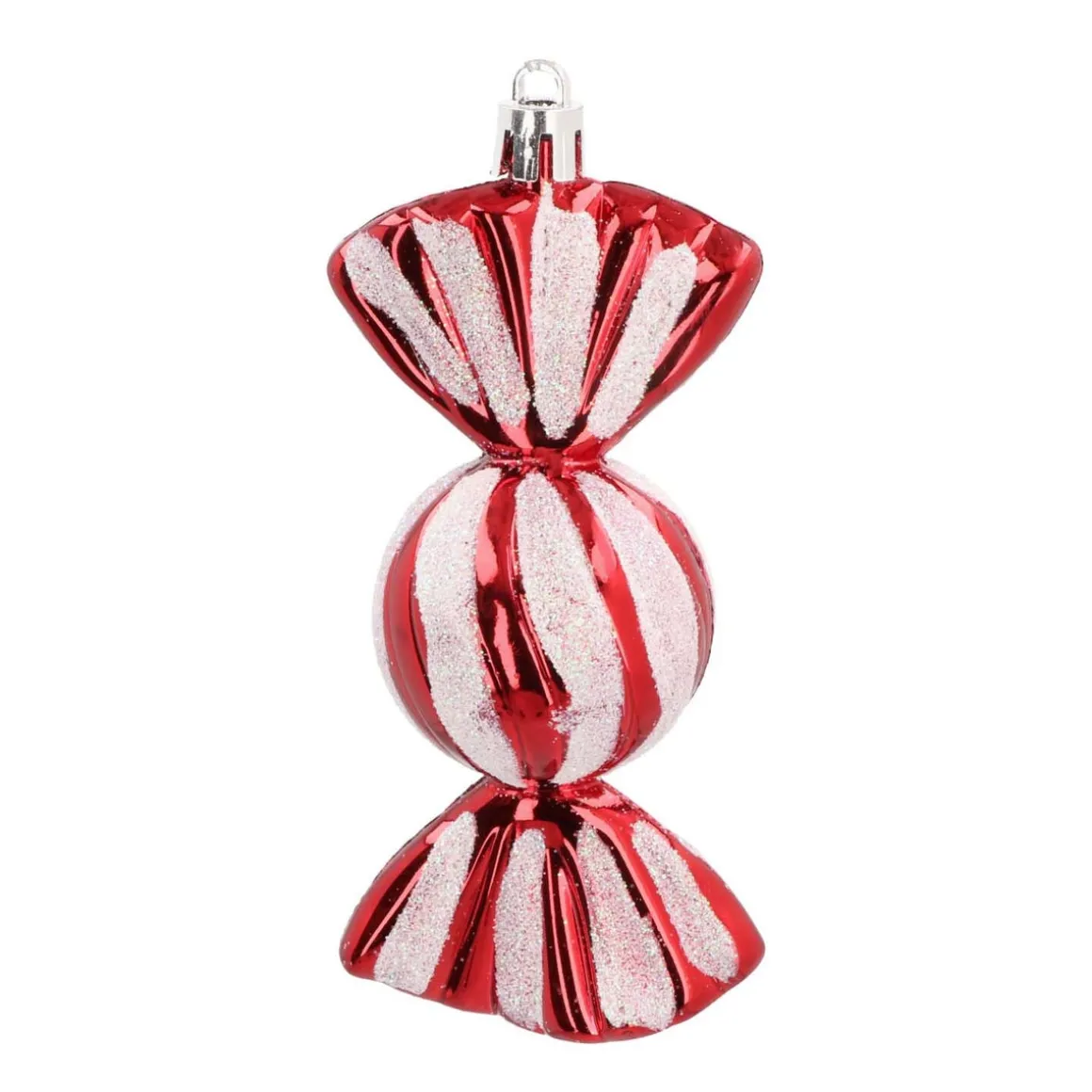 Kersthangers Zuurtjes 4 St | Rood-wit | 11 Cm | Kunststof