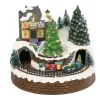 Kersttafereel Small Train Station 20 Cm Music