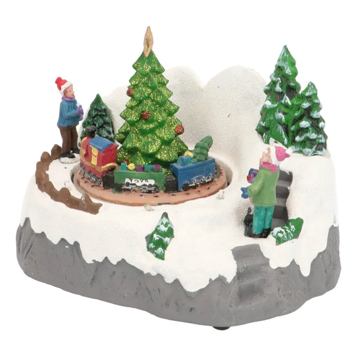 Kersttafereel Tree And Train 17,5 Cm Music