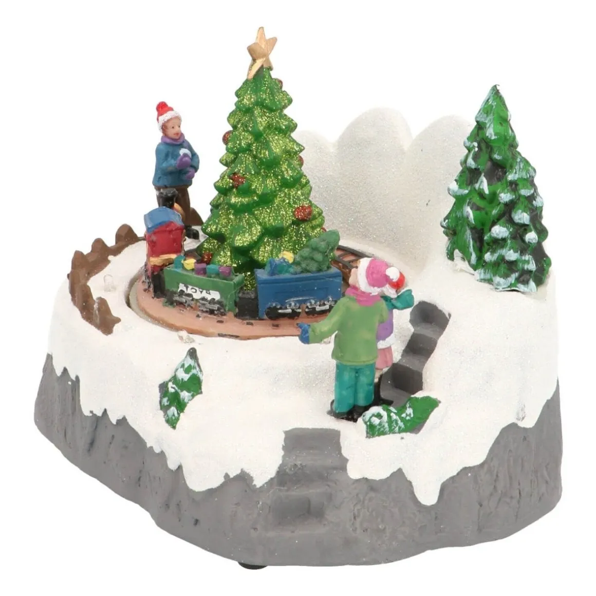 Kersttafereel Tree And Train 17,5 Cm Music