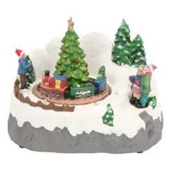 Kersttafereel Tree And Train 17,5 Cm Music