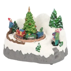 Kersttafereel Tree And Train 17,5 Cm Music