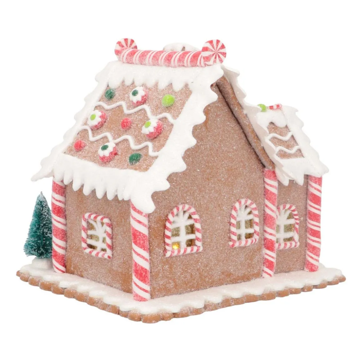 Kleien Peperkoekhuisje Met LED | Handgemaakt | Incl Batterijen | 17 Cm