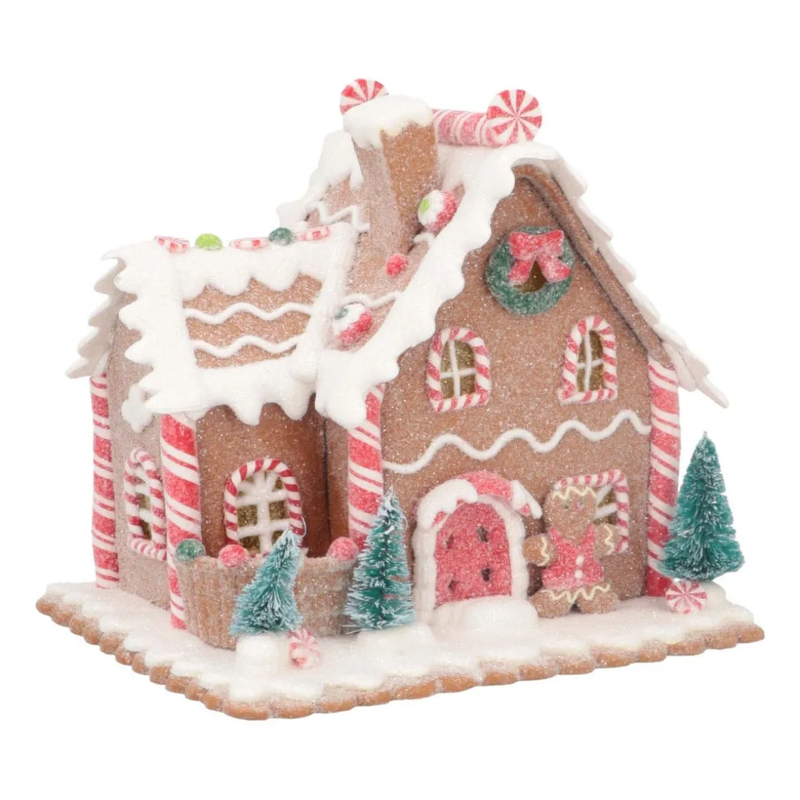 Kleien Peperkoekhuisje Met LED | Handgemaakt | Incl Batterijen | 17 Cm