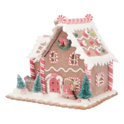 Kleien Peperkoekhuisje Met LED | Handgemaakt | Incl Batterijen | 17 Cm