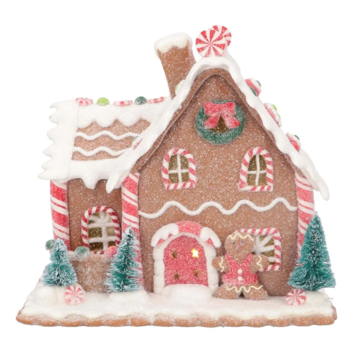 Kleien Peperkoekhuisje Met LED | Handgemaakt | Incl Batterijen | 17 Cm