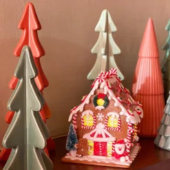 Kleien Peperkoekhuisje Met LED | Handgemaakt | Incl Batterijen | 16 Cm