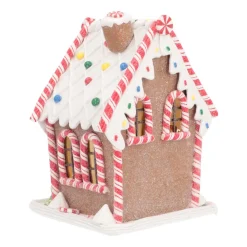 Kleien Peperkoekhuisje Met LED | Handgemaakt | Met Sneeuwman |17 Cm