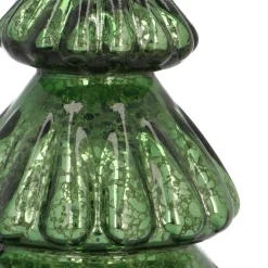 Kleine Bolle Groene Led-kerstboom Van Craquelé Glas