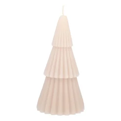Kleine Kerstboomkaars Met Laagjes Taupe