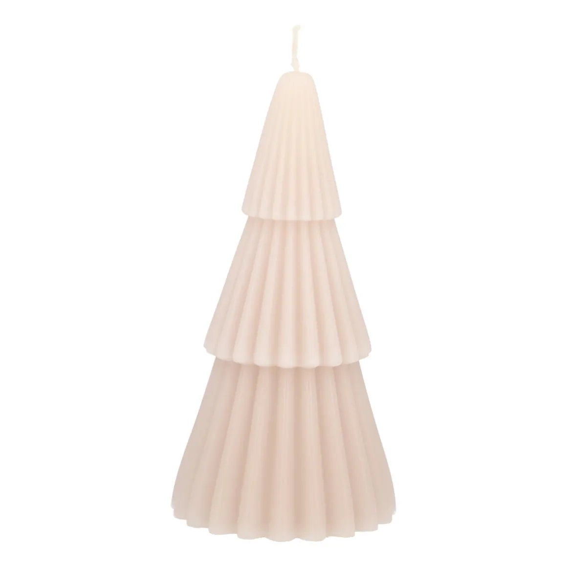 Kleine Kerstboomkaars Met Laagjes Taupe