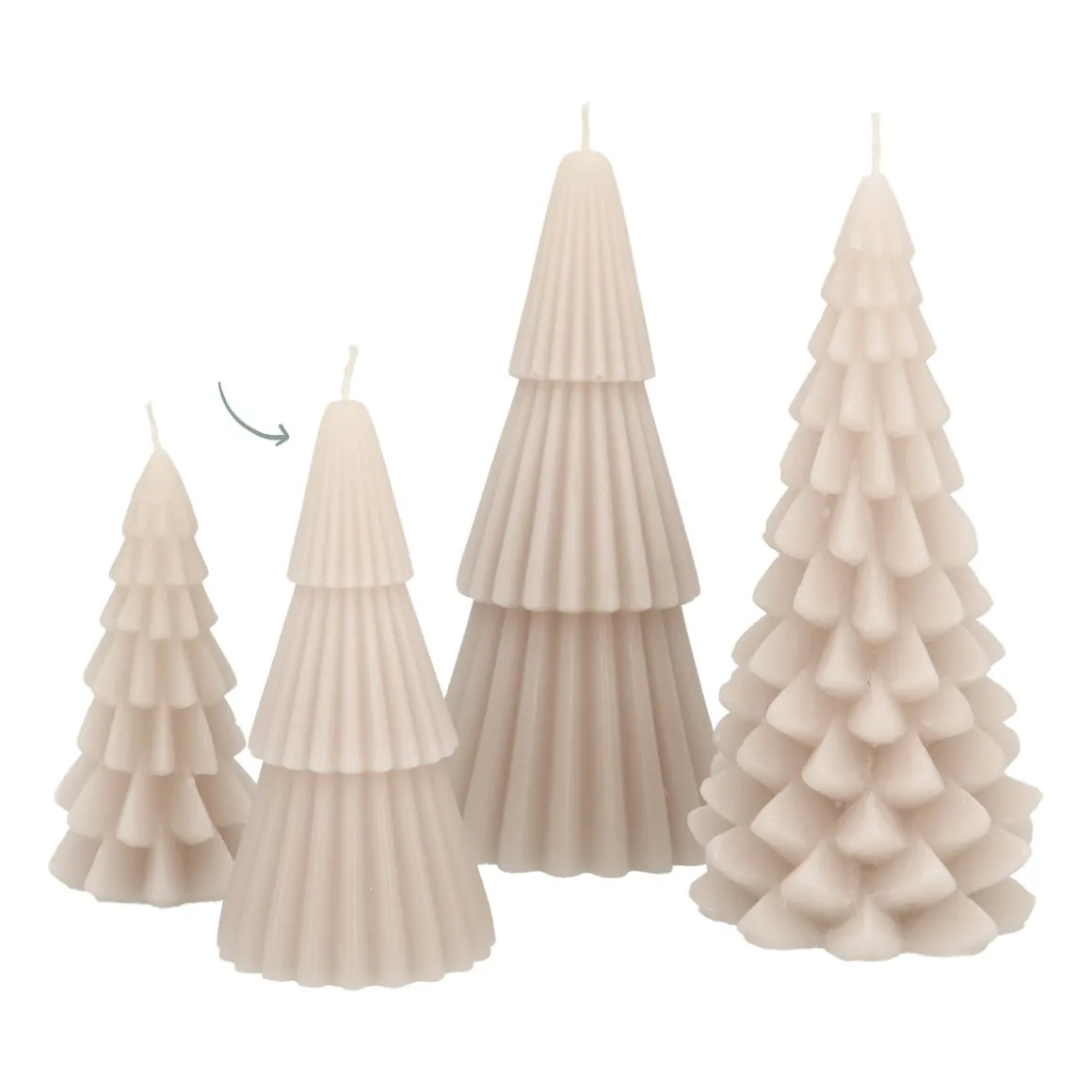 Kleine Kerstboomkaars Met Laagjes Taupe