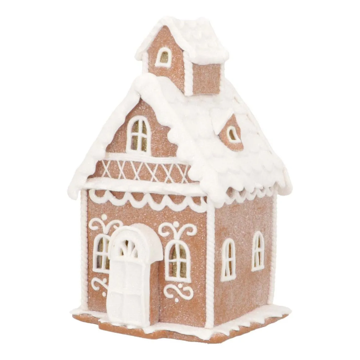 Koekhuisje Van Klei | Lichtbruin | Led | Handgemaakt | 19cm Hoog