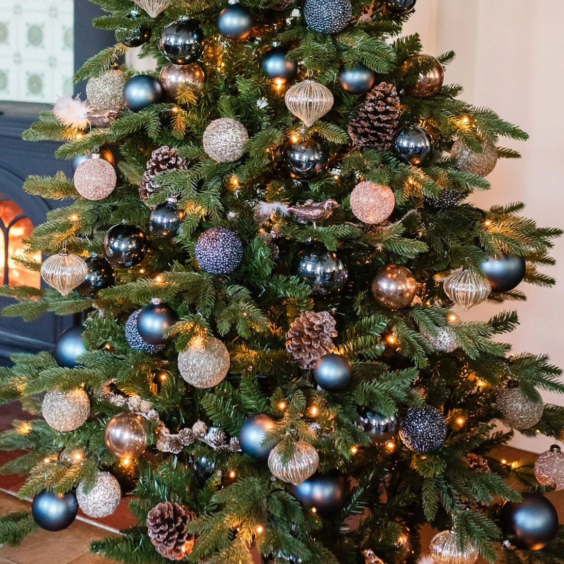 Kunststof Kerstbal 8 Cm Nachtblauw