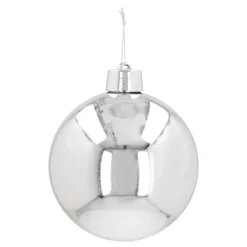 Kunststof Kerstbal XXL 20cm Glanzend Zilver